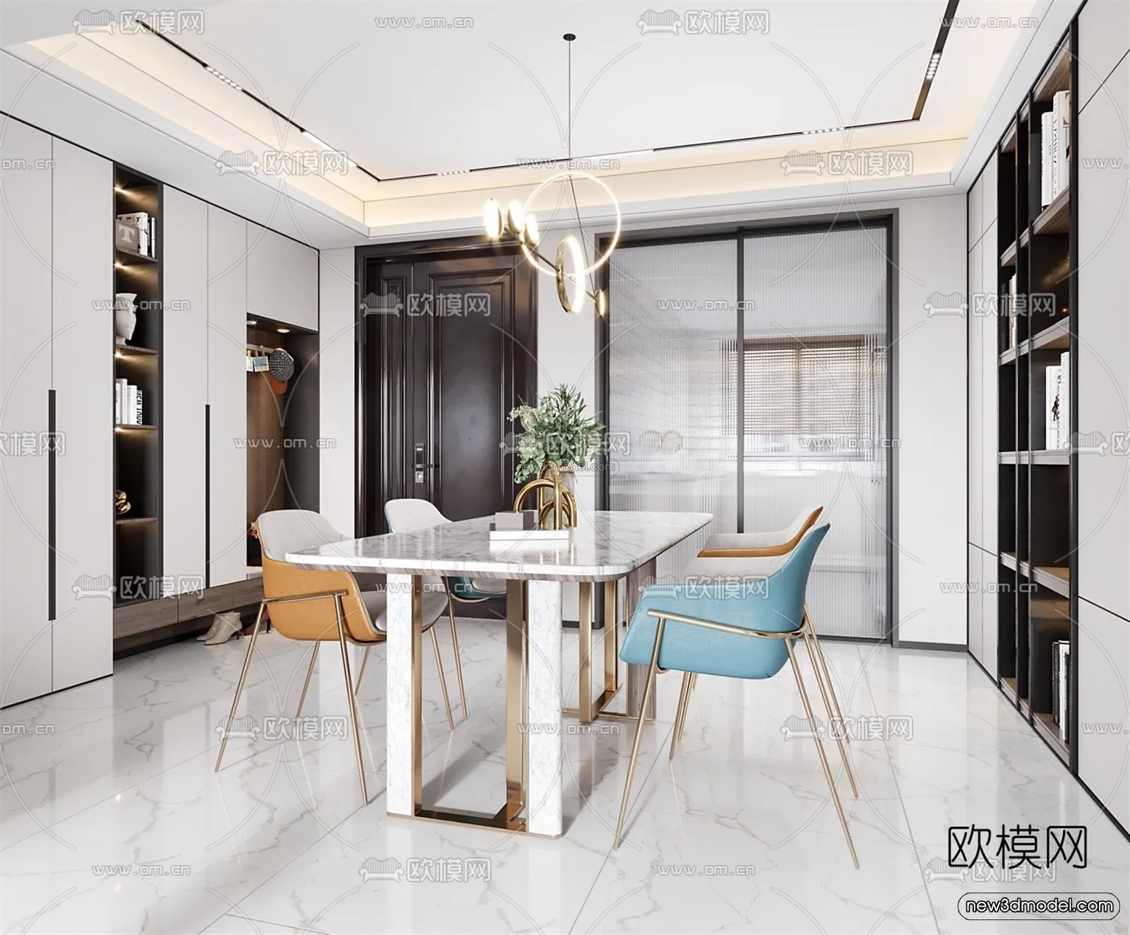 Luxury Style Interior 3D Blocks - Living Room 3D Model - 068