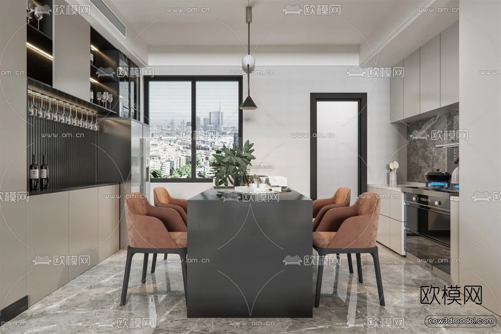 Luxury Style Interior 3D Blocks - Living Room 3D Model - 075