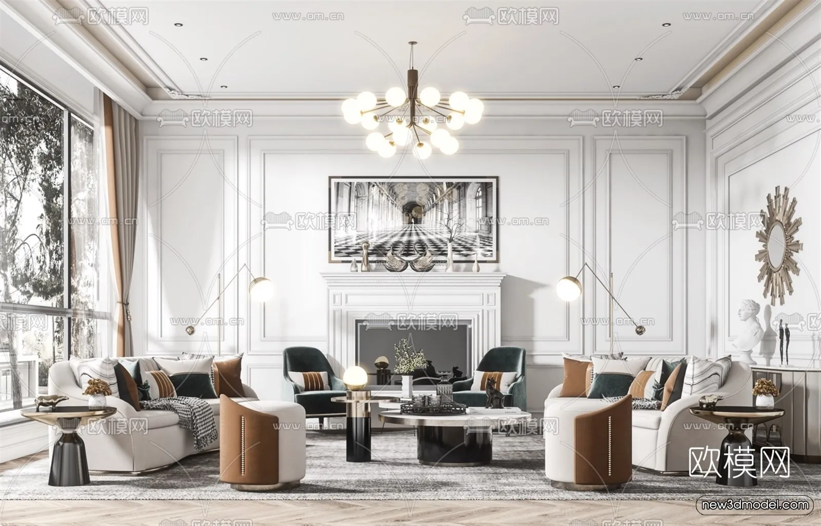 Luxury Style Interior 3D Blocks - Living Room 3D Model - 079