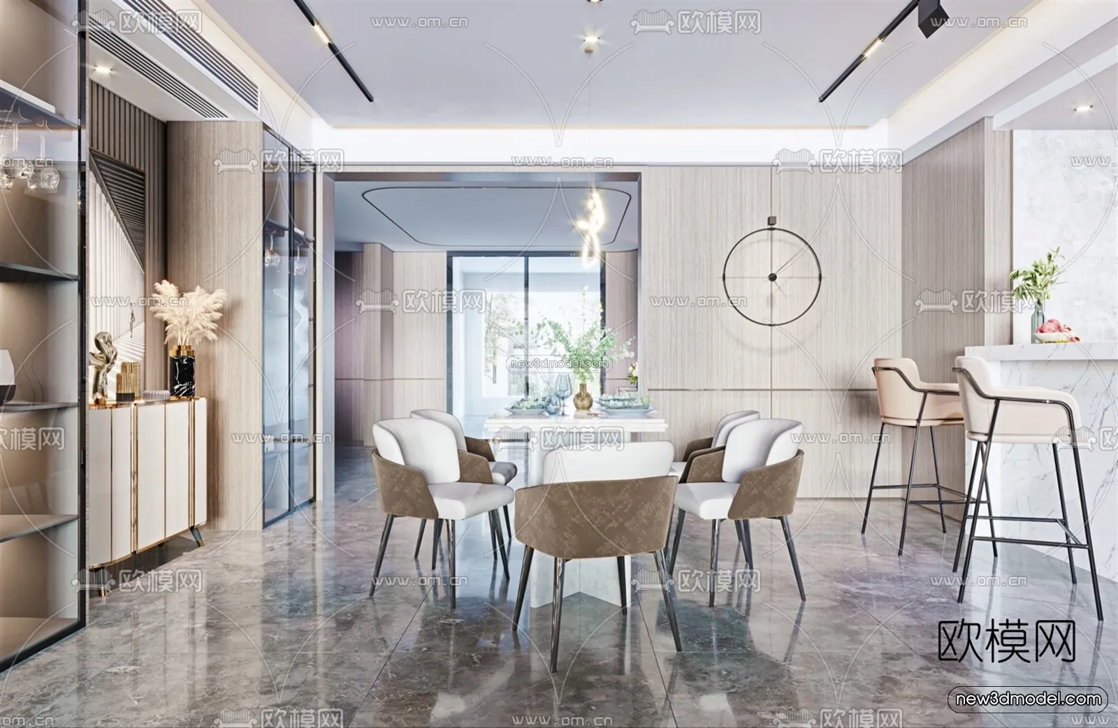 Luxury Style Interior 3D Blocks - Living Room 3D Model - 080