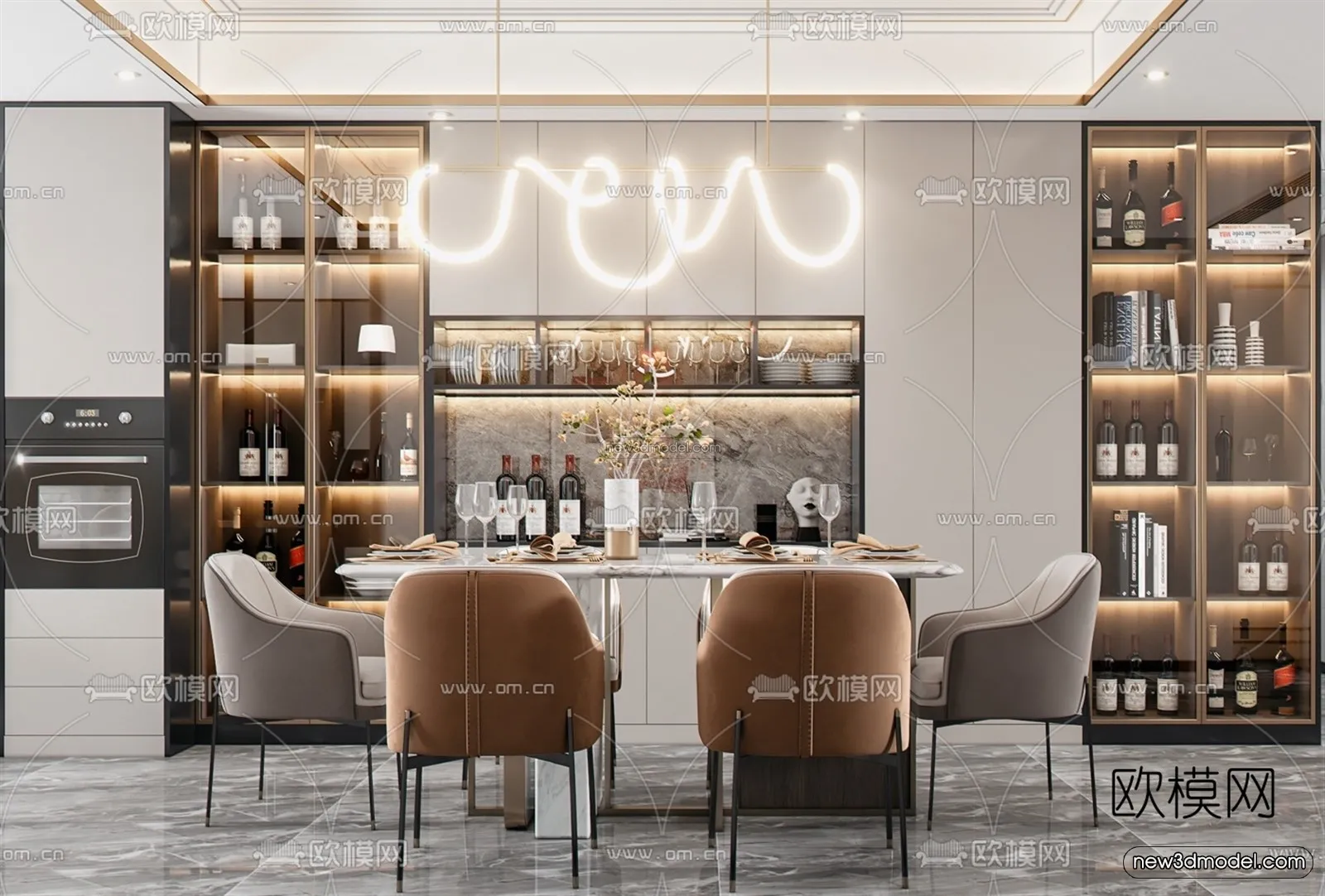 Luxury Style Interior 3D Blocks - Living Room 3D Model - 084