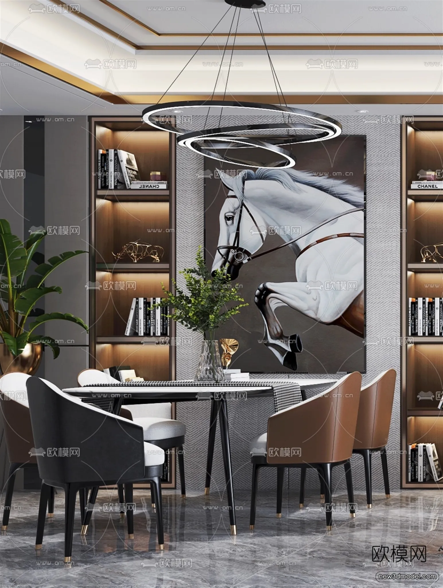 Luxury Style Interior 3D Blocks - Living Room 3D Model - 090