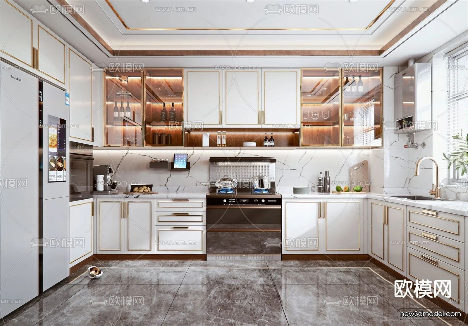 Luxury Style Interior 3D Blocks - Living Room 3D Model - 096