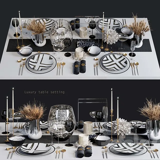 Luxury table setting L 3DModel