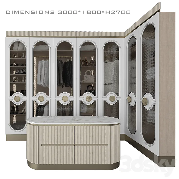 Luxury Wardrobe_4 3D Model Free