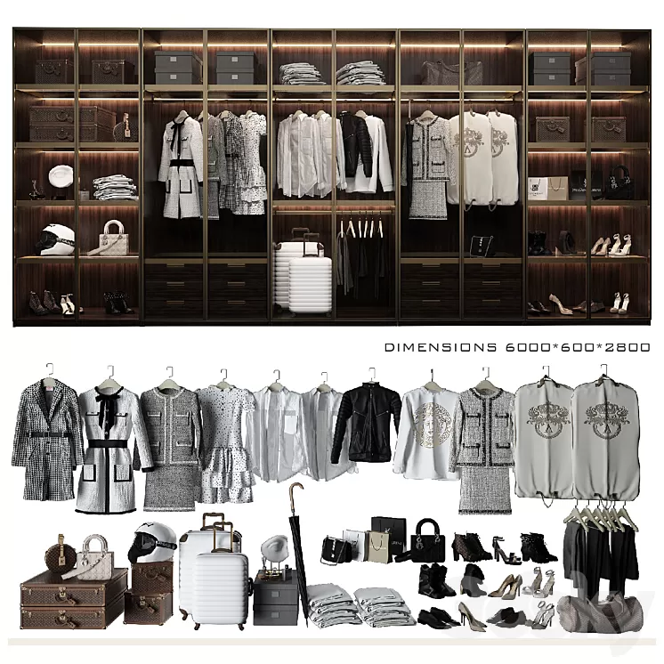 Luxury Wardrobe_part1 3D Model