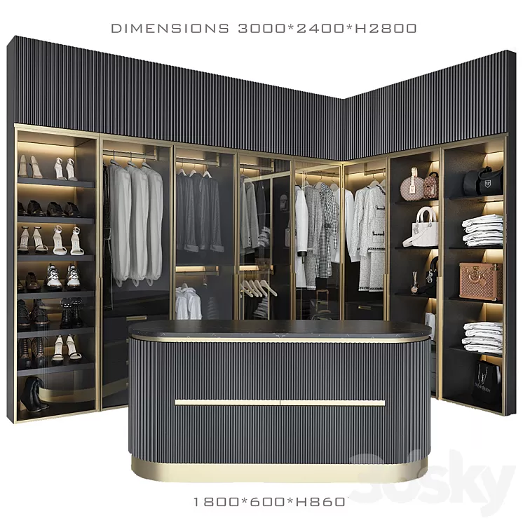 Luxury_wardrobe_3 3D Model