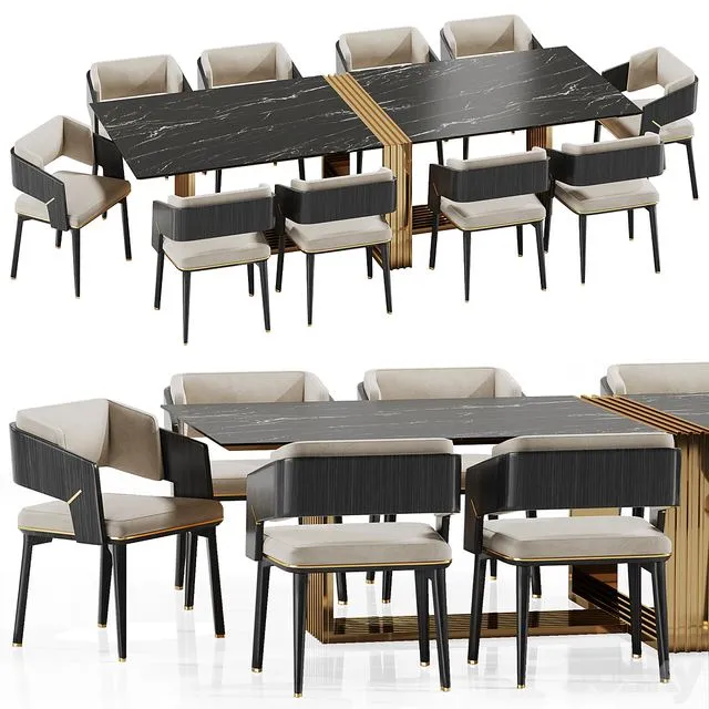 Luxxu dining set 3D Model