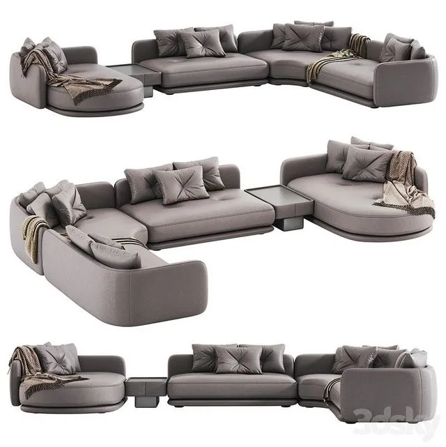 Luzaro Rage Sectional Sofa 3D Model