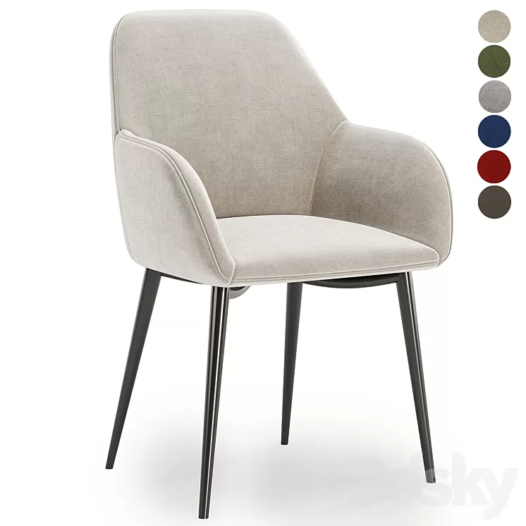 Lynton Fabric Dining Chair 3D Model Free