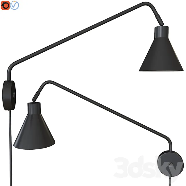 Lyon 1-Light Swing Arm Lamp 3D Model