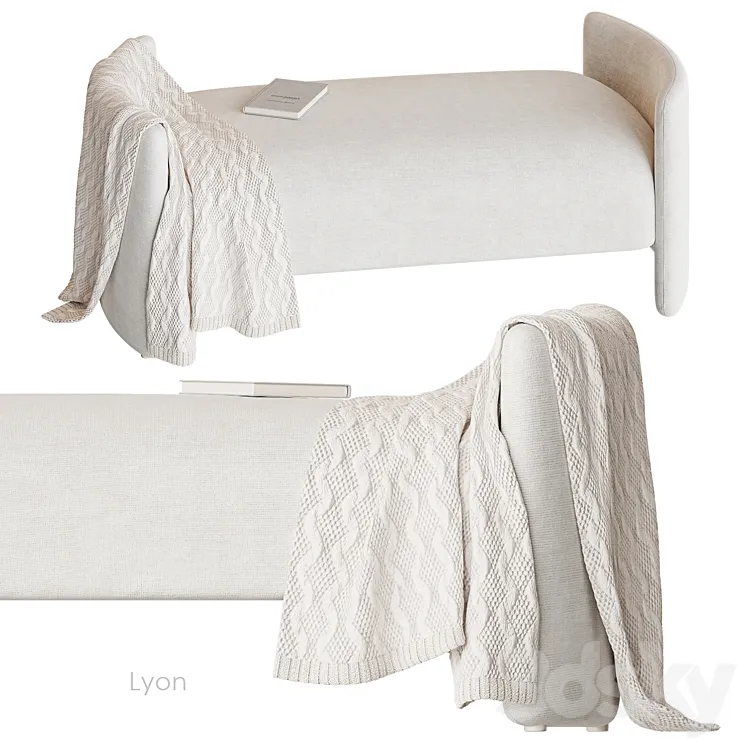 Lyon Bench Crate&Barrel 3D Model Free