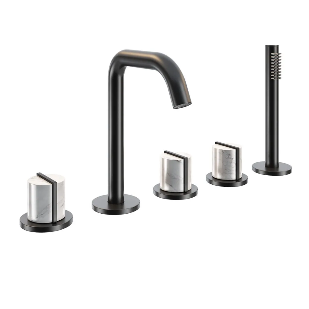 M303 Deck Mount Shower and Bathtub Mixer by Varied Forms