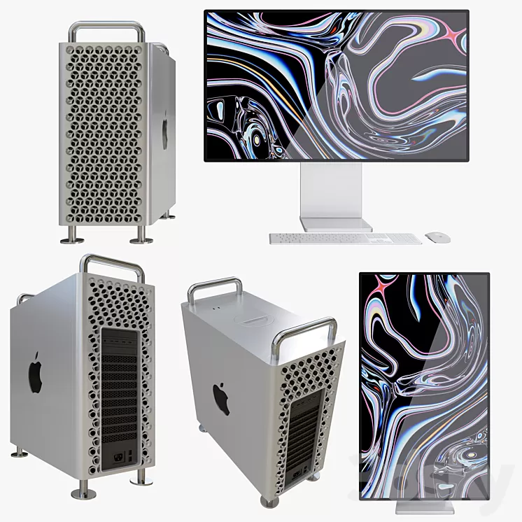 Mac Pro 2019 and Pro Display XDR 3D Model
