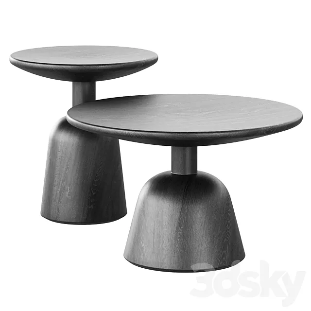 Macbeth Hemlock Black Wood Side Table by CB2 3DModel