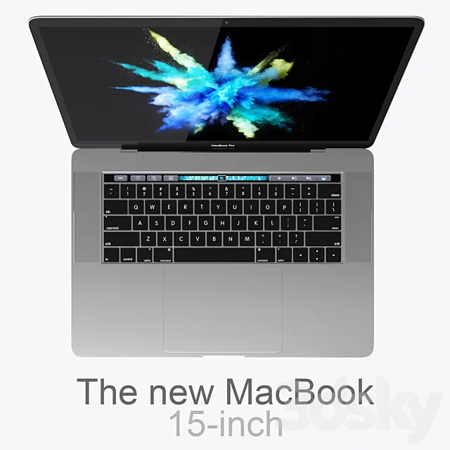 MacBook Pro 15-inch 2016 Touch Bar 3D Model