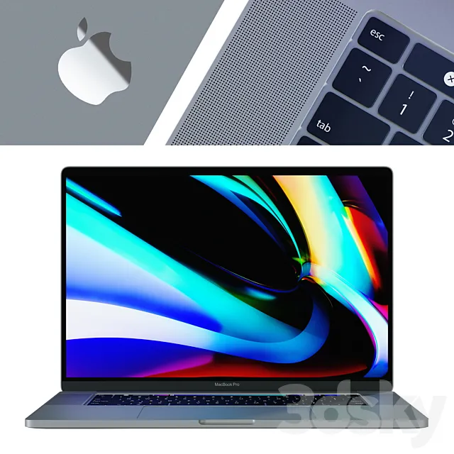 MacBook Pro 16 Silver and Space Gray 3D Model
