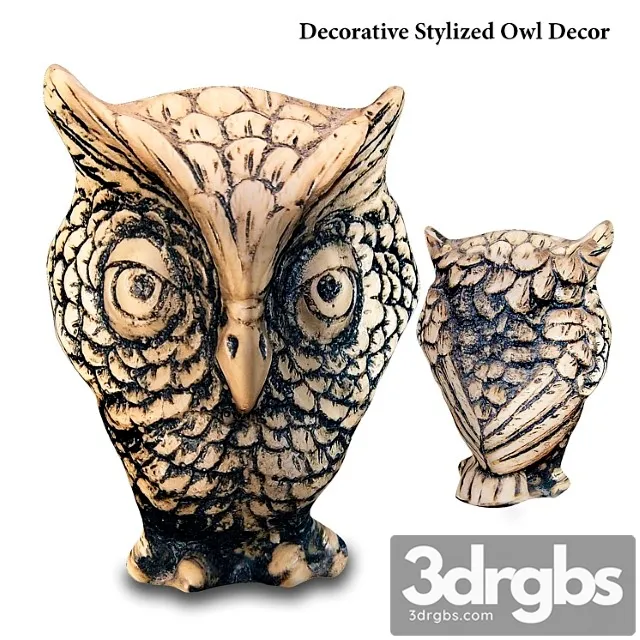 Macespace - decorative stylized owl decor 3D Model Free