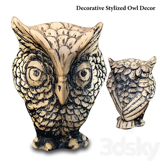 MaceSpace - Decorative Stylized Owl Decor 3DModel