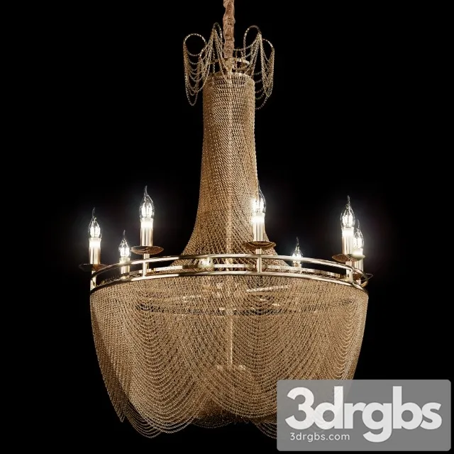 Machine Aluminum Chain Chandelier 3D Model Free