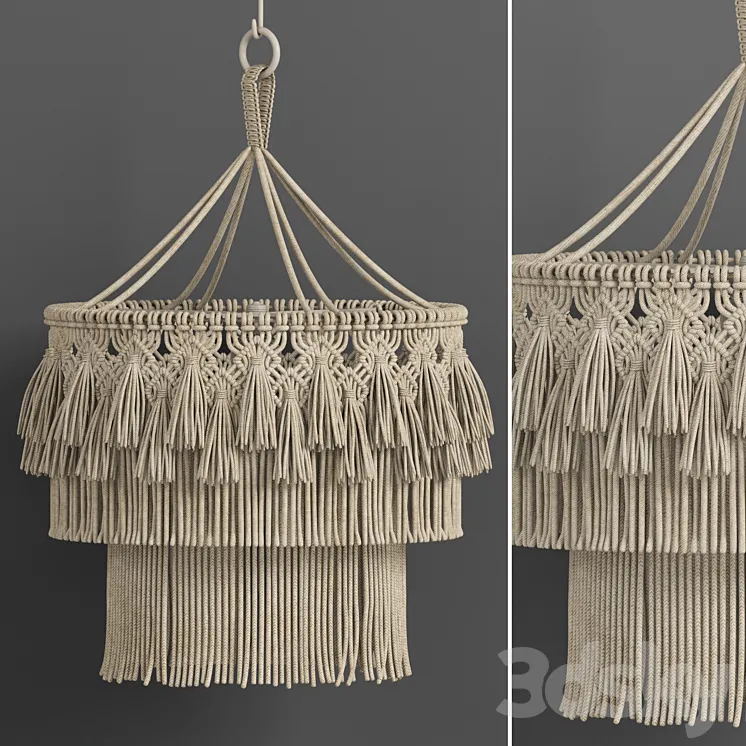 macrame chandelier 02 3D Model Free