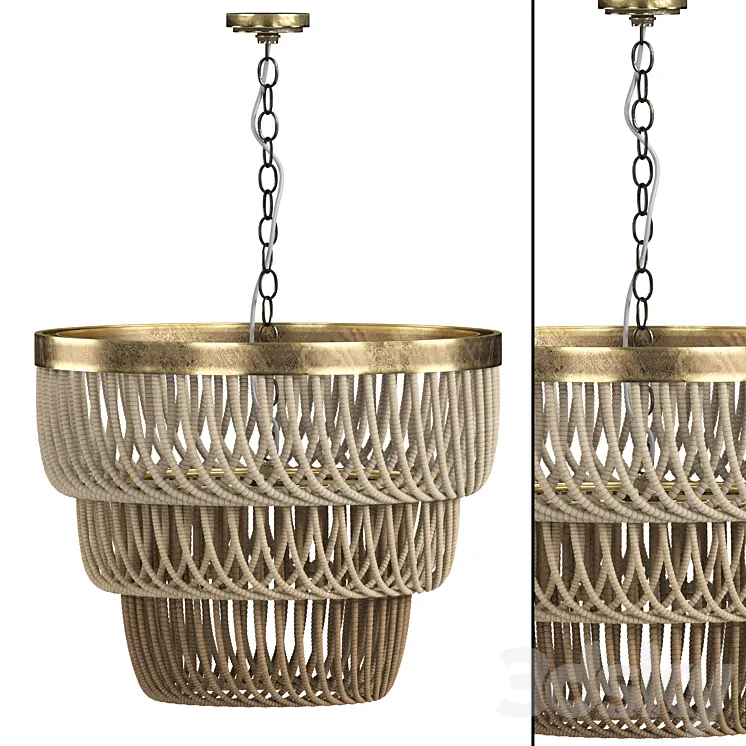 macrame chandelier 09 3D Model Free