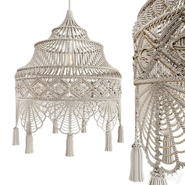 Macrame Chandelier 3 3D Model