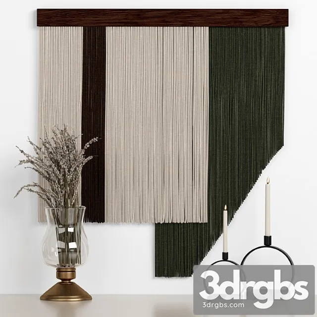 Macrame Decor Set 02 3D Model Free