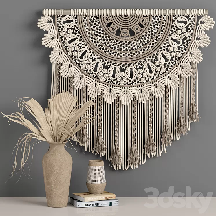 macrame decor set 06 3D Model Free