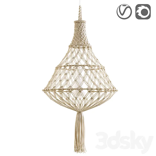 Macrame lampshade INDILA 3D Model