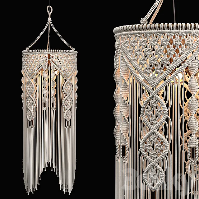 Macrame Pendant Light -2 3D Model