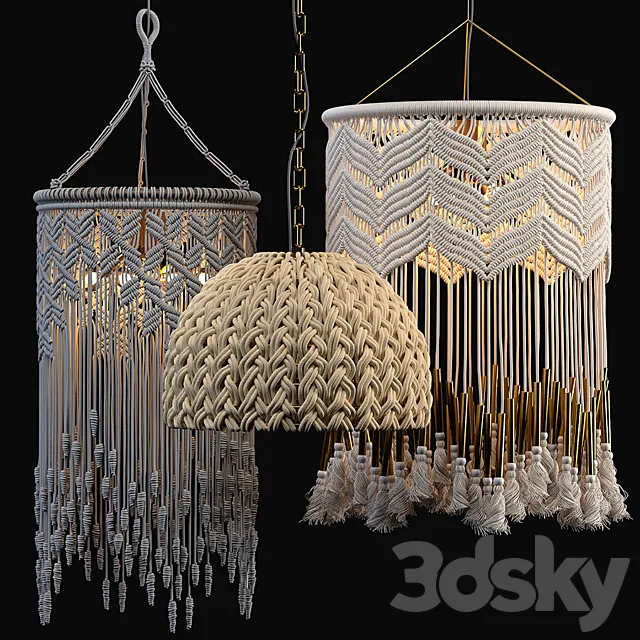 Macrame Pendant Lights 3DModel