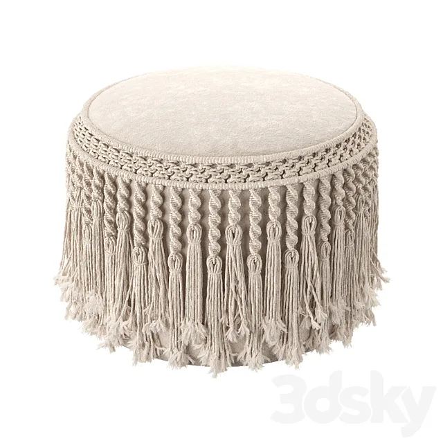 Macrame pouf Pretty Bird 3DModel