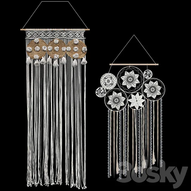 Macrame set. Dream Catcher. 2 models Free Download