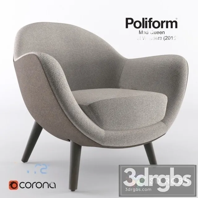 Mad Queen Poliform Armchair 3D Model Free