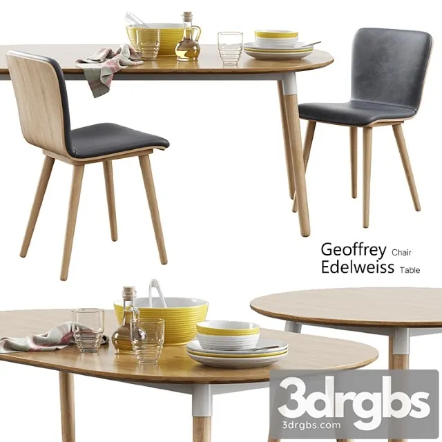 Made Geoffrey Chair Edelweiss Table 3D Model Free