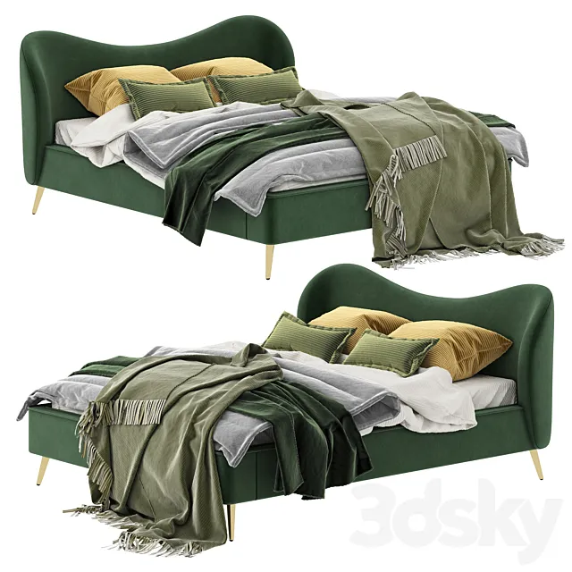 Made Kooper King Size Bed. Laurel Green Velvet Free Download