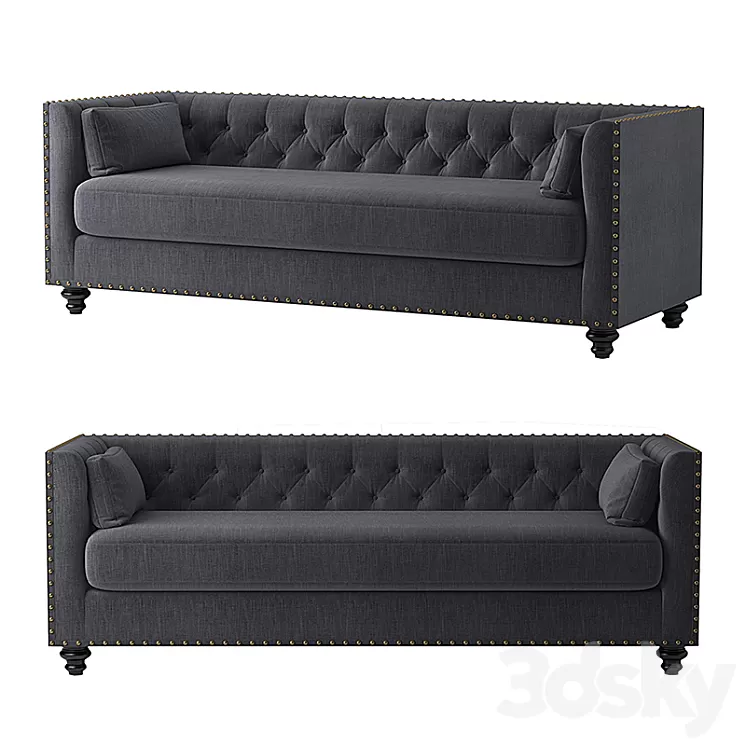 Madeline Chesterfield 3 Seater Sofa. Brosa Furniture. 3D Model