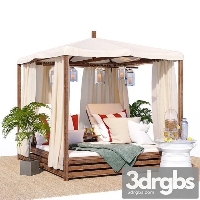 Madera teak set 2 3D Model Free