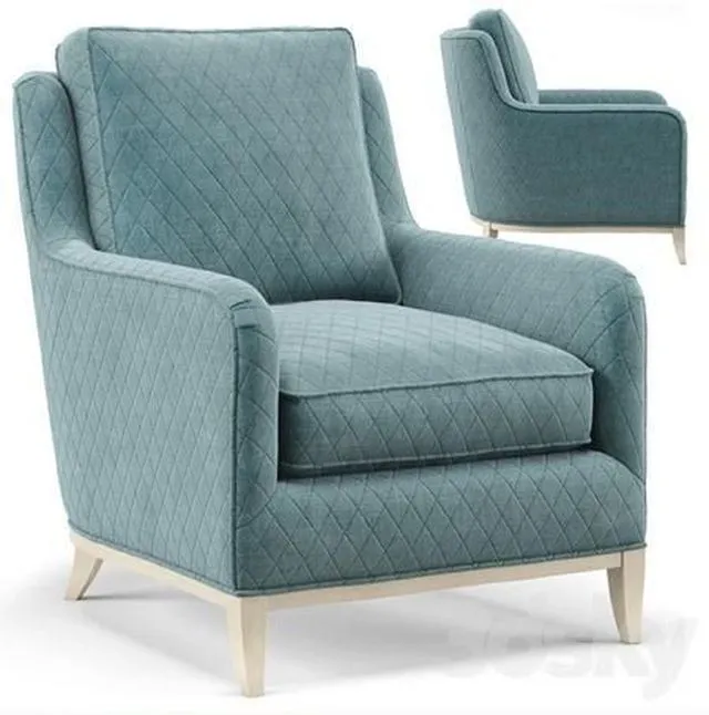 Madison Coastal Diamond Teal Milk Paint Armchair 3D Model