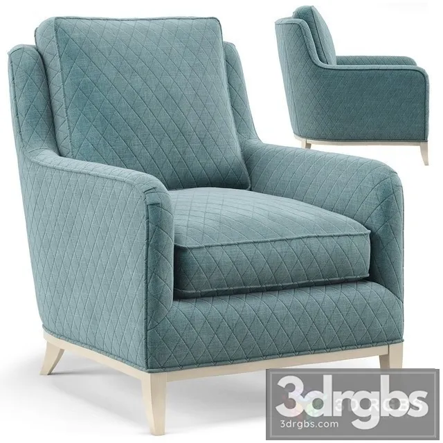 Madison Coastal Diamond Teal Milk Paint Armchair 3D Model Download