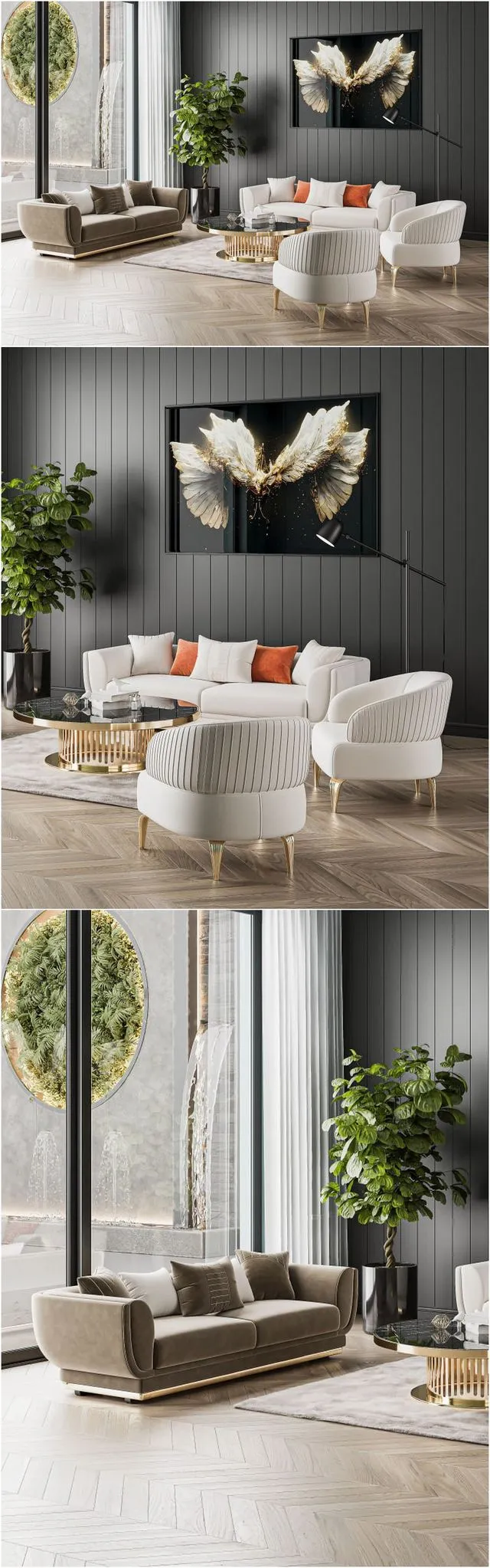 Madrid Modern classic furniture corner sofa 3D Model