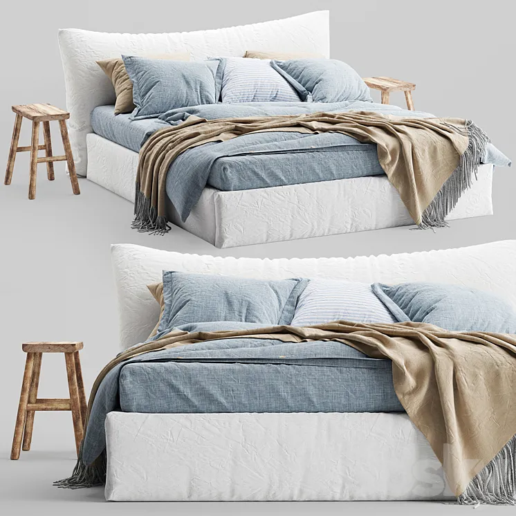Magic Linen Bed 2 3D Model Free