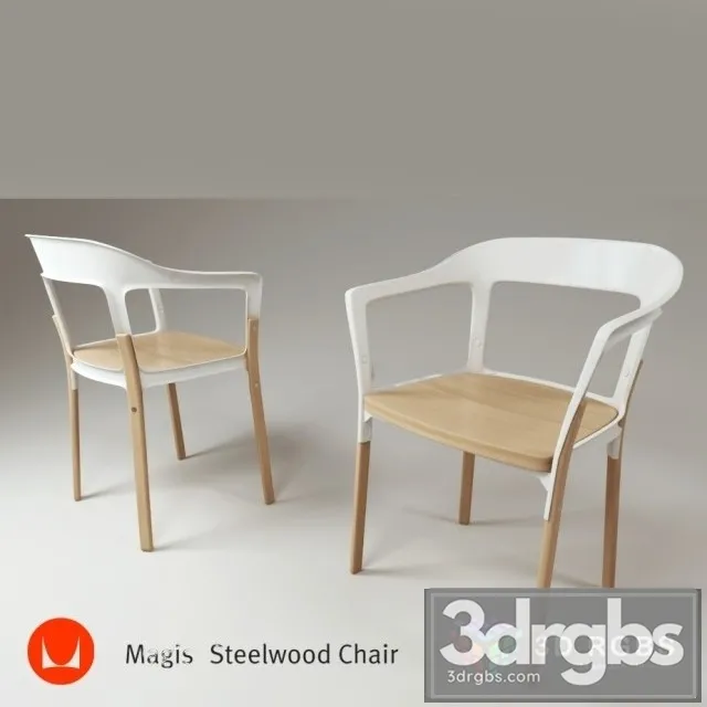 Magis Steel Wood Chair 3D Model Free