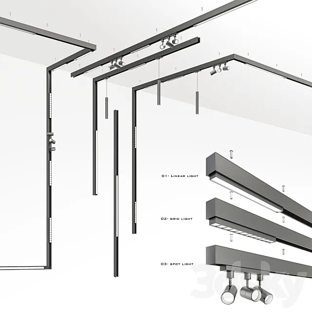 Magnetic -Track-light 3D Model