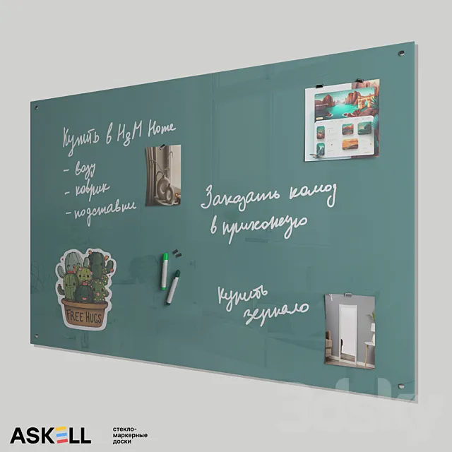 Magnetic whiteboard for office "Askell Standart" 3D Model