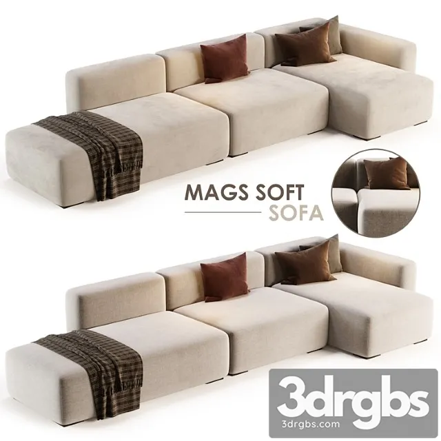 Mags soft corner lounge 3seat sofa by hay