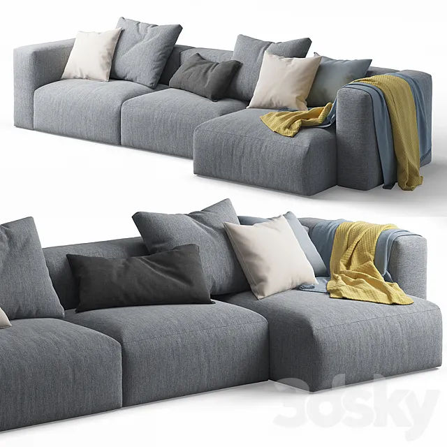 Mags Soft Corner Sofa by HAY 3D Model