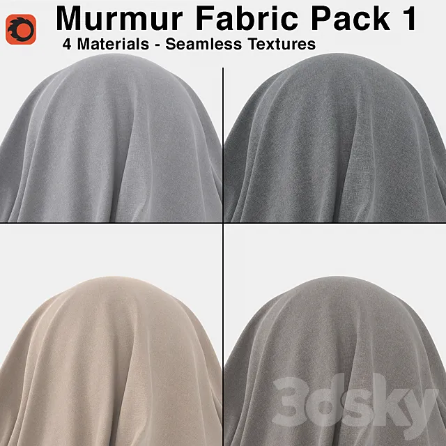 Maharam - Murmur Fabric - Pack 1 (4 Seamless Materials) 3D Model