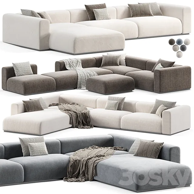 Mahe Sectional sofa by Braid 3D Model